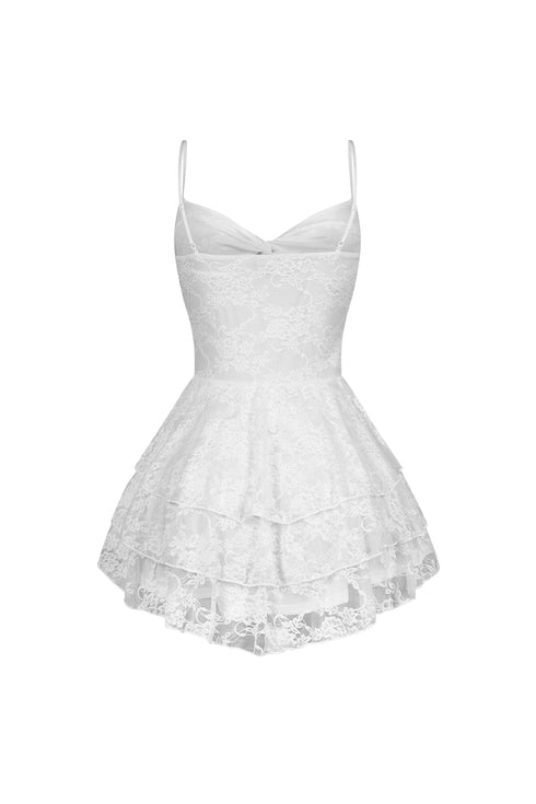 Akemi Floral Lace Ruffle Mini Dress